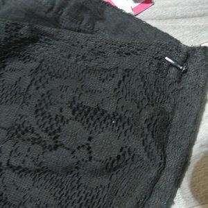 NEW Tommy Girl Lace Leggings 13 NWT Black Dressy Hilfiger Cotton Pants Overlay